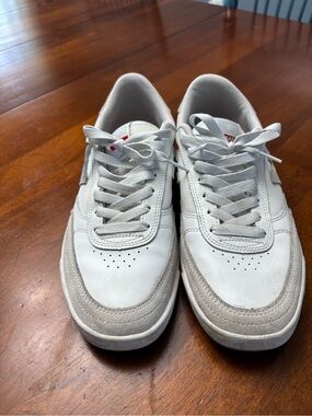 New Balance White and Light Gray Low-Top Sneakers